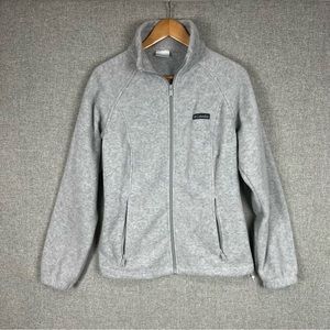 Columbia Benton Springs Jacket Womens Size L Gray Full Zip Up Fleece Mock Neck